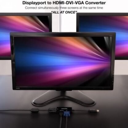 Cable displayport nanocable 10.16.3301-all/ hdmi hembra - dvi-d hembra - vga hembra/ 20cm/ negro - Imagen 4