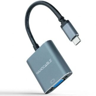 Conversor nanocable 10.16.4101-g/ usb tipo-c macho - vga hembra/ 10cm/ negro y gris