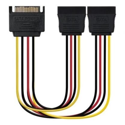 Adaptador de alimentación nanocable 10.19.0104/ sata macho - 2x sata hembra/ 30cm