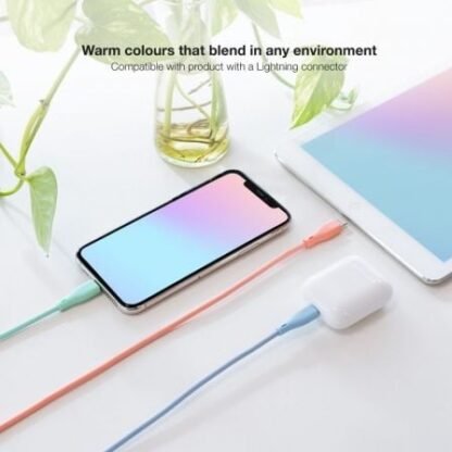 Cables usb 2.0 lightning nanocable 10.10.0401-a1/ usb macho - lightning macho/ 1m/ 3 unidades/ rosa, azul y verde - Imagen 3