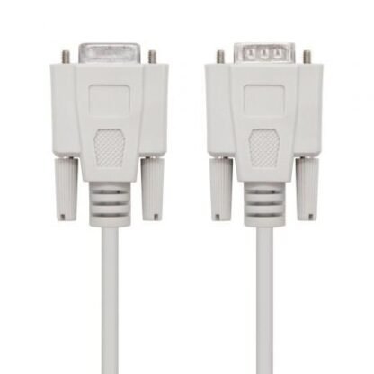 Cable serie rs232 nanocable 10.14.0203/ db9 macho - db9 hembra/ 3m/ beige