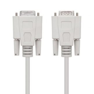 Cable serie null modem nanocable 10.14.0502/ db9 macho - db9 hembra/ 1.8m/ beige