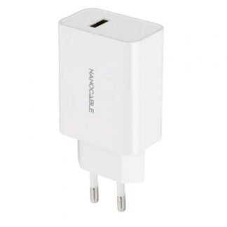 Cargador de pared nanocable 10.10.2003/ 1xusb/ 2.1a/ blanco