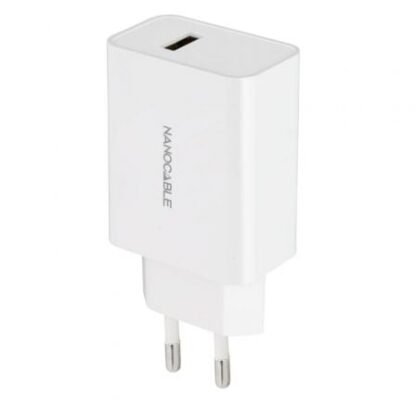 Cargador de pared nanocable 10.10.2003/ 1xusb/ 2.1a/ blanco