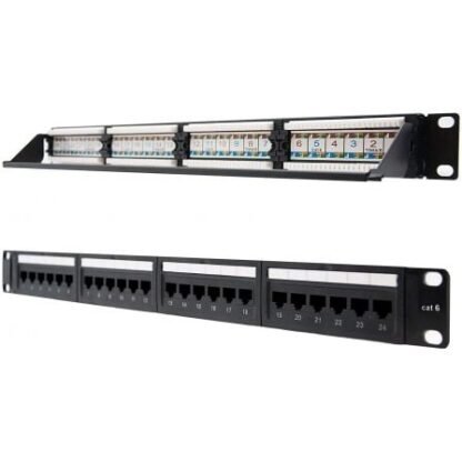 Patch panel nanocable 10.21.3124/ 24 puertos/ cat.6/ altura 1u - Imagen 2