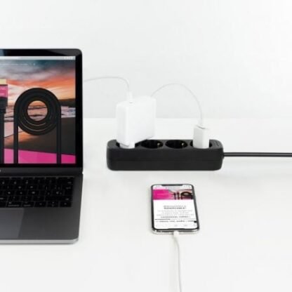 Regleta nanocable 10.37.0004-ns-bk/ 4 tomas de corriente/ cable 1.4m/ negra - Imagen 4