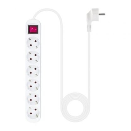 Regleta con interruptor nanocable 10.37.0006/ 6 tomas de corriente/ cable 1.4m/ blanca - Imagen 2