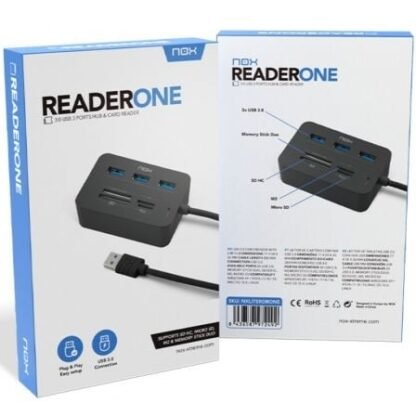 Hub usb 3.0 nox reader one/ 3xusb/ 1x lector de tarjetas - Imagen 3
