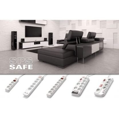 Regleta con interruptor salicru sps safe 3/ 3 tomas de corriente/ cable 1.5m/ blanca - Imagen 3