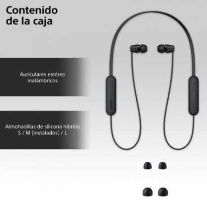 Auriculares inalámbrico intrauditivos sony wi-c100/ con micrófono/ bluetooth/ negros - Imagen 5