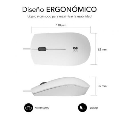 Ratón subblim business silencioso/ hasta 1200 dpi/ blanco - Imagen 3