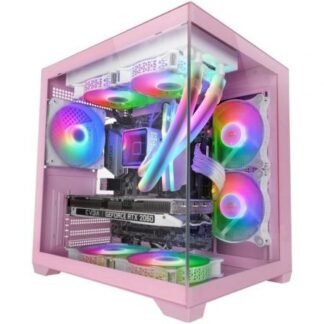 Caja gaming minitorre mars gaming mc-view2/ rosa