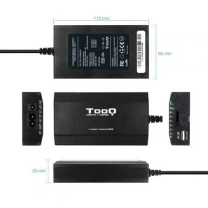 Cargador de portátil tooq tqlc-100bs01m/ 100w/ manual/ 12 conectores/ voltaje 12-24v/ 1 usb - Imagen 3