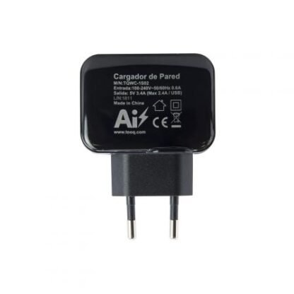 Cargador de pared tooq tqwc-1s02/ 2xusb/ 17w - Imagen 3