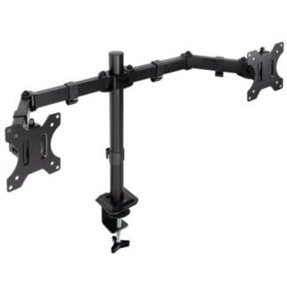 Soporte de mesa para 2 monitores tooq db1802tn-b/ giratorio/ inclinable/ hasta 8kg