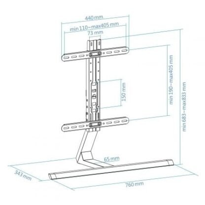 Soporte de mesa tooq db3265f-b para tv de 32-65"/ hasta 40kg - Imagen 5