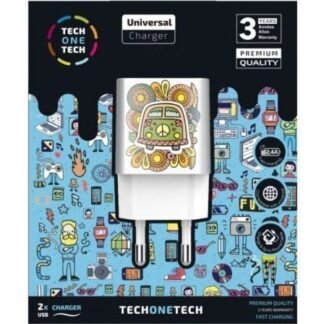 Cargador de pared tech one tech green camper tec2503/ 2xusb/ 2.4a
