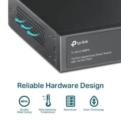 Switch tp-link easy smart tl-sg1218mpe 20 puertos/ rj-45 10/100/1000 poe+/sfp - Imagen 5