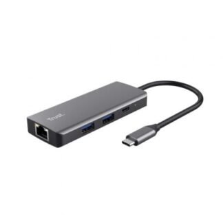 Docking usb tipo-c trust dalyx/ 2xusb/ 2xusb tipo-c/ 1xhdmi/ 1xrj45/ gris