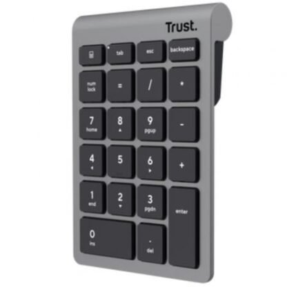 Teclado numérico inalámbrico trust xalas wireless/ plata