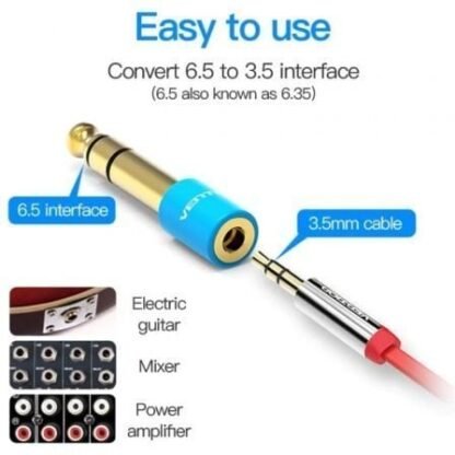 Adaptador jack vention vab-s01-l/ jack 6.5 macho - jack 3.5 hembra/ azul - Imagen 2