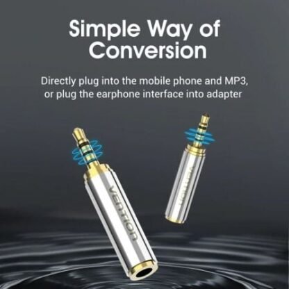 Adaptador jack vention vab-s02/ jack 2.5 macho - jack 3.5 hembra/ plata - Imagen 3