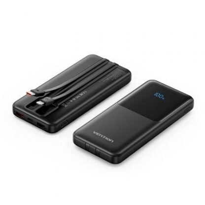 Powerbank 10000mah vention fhob0/ 22.5w/ negra/ incluye cable usb tipo-c y lightning - Imagen 2