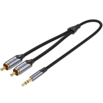 Cable audio vention bcnbg/ 2x rca macho - jack 3.5 macho/ 1.5m/ gris - Imagen 2