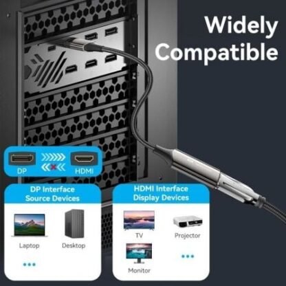 Cable conversor vention hfnbc/ displayport macho - hdmi hembra/ 25cm/ negro - Imagen 3