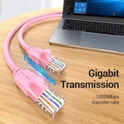 Cable de red rj45 utp vention ibepf cat.6/ 1m/ rosa - Imagen 2