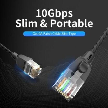 Cable de red rj45 utp vention ibjbk cat.6a/ 8m/ negro - Imagen 2