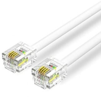 Cable de teléfono rj11 6p4c vention iqbwq / 20m/ blanco