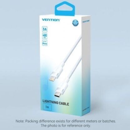 Cable usb tipo-c lightning vention lalbf/ usb tipo-c macho - lightning macho/ 27w/ 480mbps/ 1m/ negro - Imagen 3