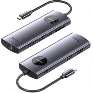 Docking usb tipo-c vention tqvhb/ 2xhdmi/ 3xusb/ 1xrj45/ 1xlector de tarjetas/ 1xusb tipo-c pd/ gris