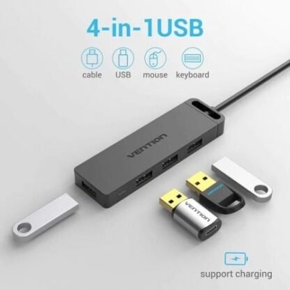 Hub usb 3.0 vention chlbd/ 4xusb/ microusb pd/ 50cm - Imagen 2