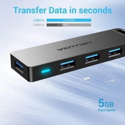 Hub usb 3.0 vention chlbd/ 4xusb/ microusb pd/ 50cm - Imagen 3