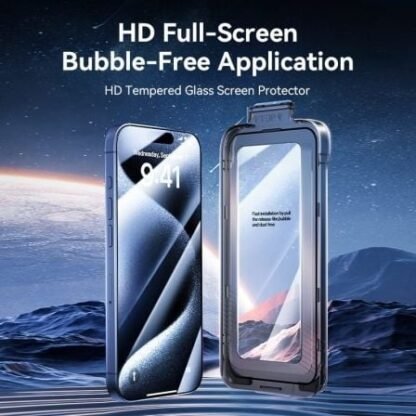 Protector de pantalla de cristal templado vention kuktca-30 para iphone 15 pro + herramienta de instalación antipolvo - Imagen 2