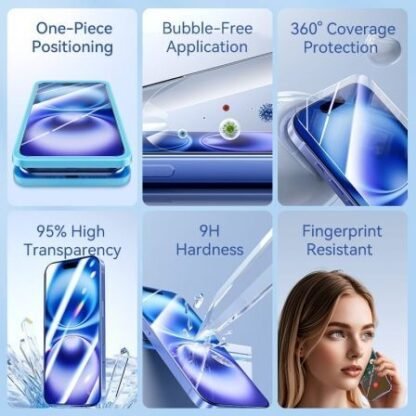 Protector de pantalla de cristal templado vention kuntcb-20 para iphone 16 pro + herramienta de instalación - Imagen 3
