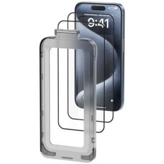 Pack de 2 protectores de pantalla de cristal templado vention kuptca-10 para iphone 16 + herramienta de instalación antipolvo