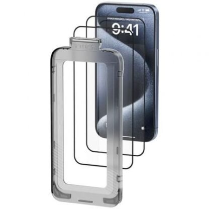 Pack de 2 protectores de pantalla de cristal templado vention kuptcc-30 para iphone 16 plus + herramienta de instalación
