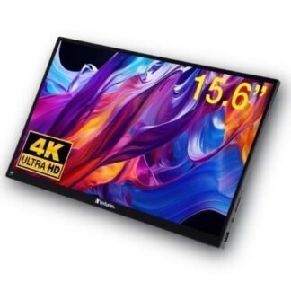 Monitor portátil táctil verbatim pmt-15-4k 15.6"/ 4k/ negro