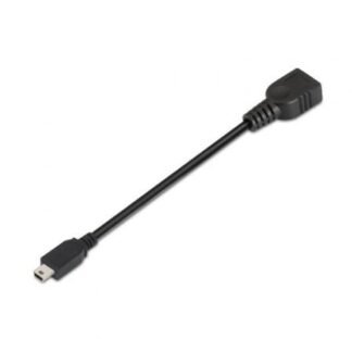 Cable usb 2.0 aisens a101-0033/ miniusb macho - usb hembra/ hasta 2.5w/ 60mbps/ 15cm/ negro