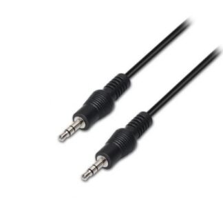 Cable estéreo aisens a128-0143/ jack 3.5 macho - jack 3.5 macho/ hasta 0.1w/ 3m/ negro