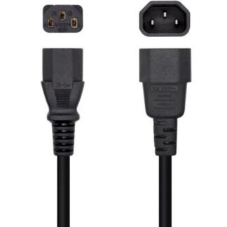 Cable alimentación aisens a132-0466/ c13 hembra - c14 macho/ hasta 1500w/ 3m/ negro