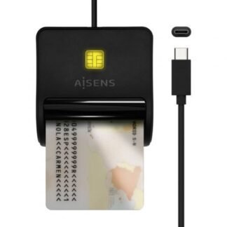 Lector de dni usb tipo-c aisens ascr-sn03c-bk/ negro