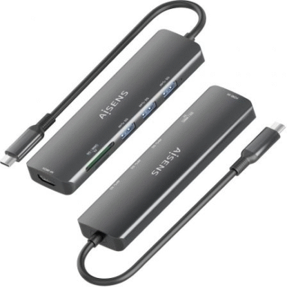 Docking usb tipo-c aisens asuc-6p024-gr/ 1xhdmi/ 3xusb/ 1xlector tarjetas/ gris - Imagen 2