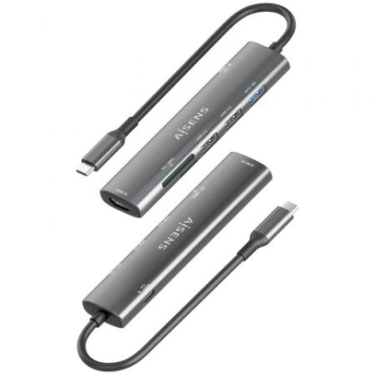 Docking usb tipo-c aisens asuc-7p025-gr/ 1xhdmi/ 3xusb/ 1xusb tipo-c pd/ 1xlector tarjetas/ gris - Imagen 3