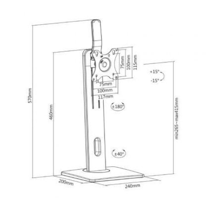 Soporte de sobremesa para monitor aisens dt32tsr-063/ giratorio/ inclinable/ hasta 7kg - Imagen 5