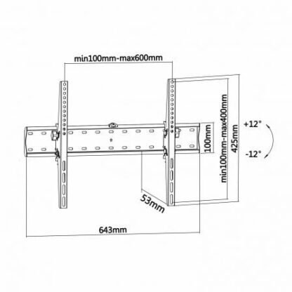 Soporte de pared fijo inclinable aisens wt70t-017 para tv de 37-70"/ hasta 40kg - Imagen 5