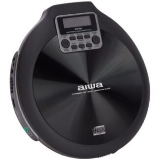 Reproductor de cd/cdr/mp3 aiwa walk pcd-810bk/ con batería/ con cable/ negra y gris